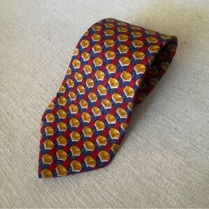 Ermenegildo Zegna Red and Blue Silk Tie